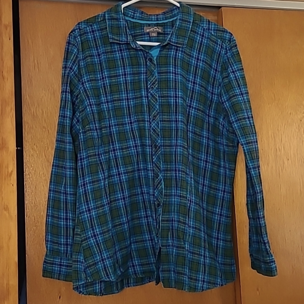 Women's Eddie Bauer XXL Long Sleeve Plaid Button Down